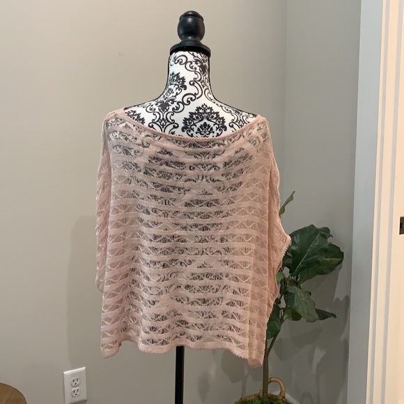 Vintage Betsey Johnson | Blush Crochet draped Top - Picture 2 of 5